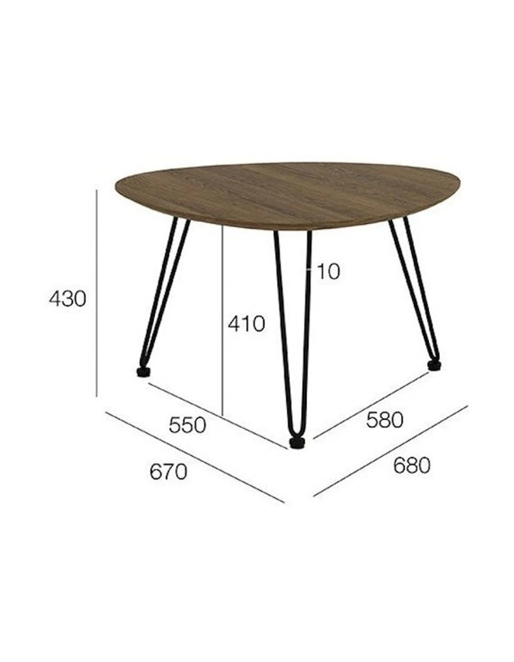 Corwin Oval Coffee Table 67cm in Walnut image 5