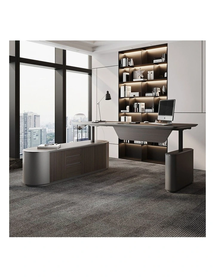 Luca Sit And Stand Desk With Electric Lift 240cm in Grey image 6