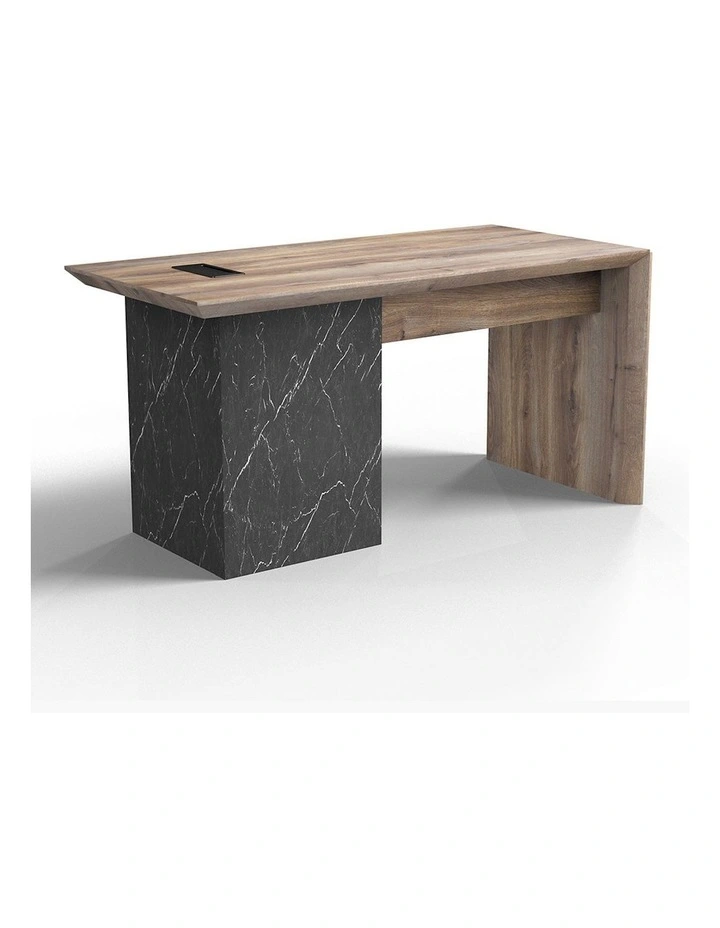 Logan Executive Reversible Desk 180cm in Warm Oak/Black image 1