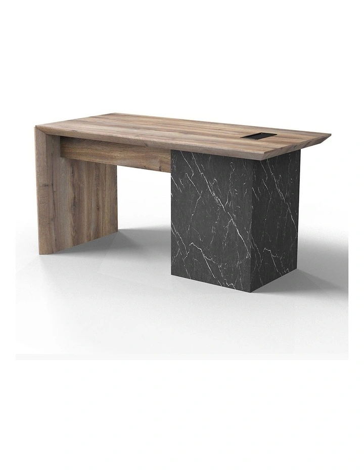Logan Executive Reversible Desk 180cm in Warm Oak/Black image 2