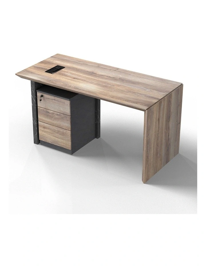 Logan Executive Reversible Desk 180cm in Warm Oak/Black image 5