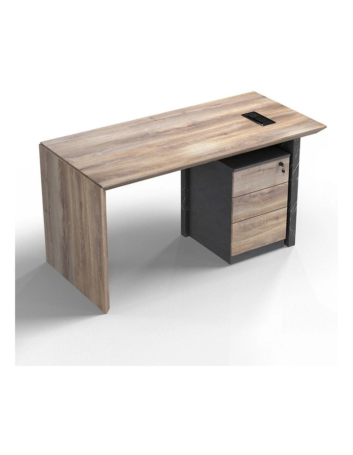 Logan Executive Reversible Desk 180cm in Warm Oak/Black image 6