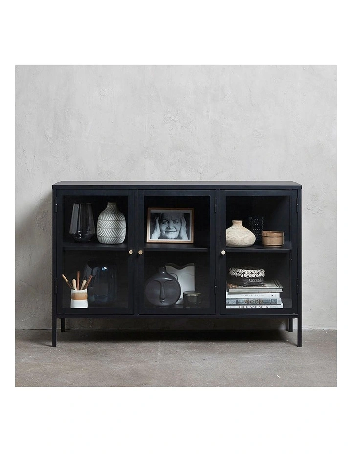 Carmel 3 Doors Sideboard 132cm in Black image 2