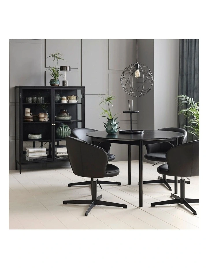 Carmel Glass Cabinet 110x140cm in Black image 2