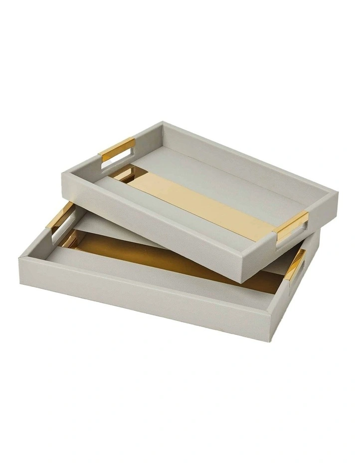 Maya Serving Tray 2 Pack Set in Grey image 1