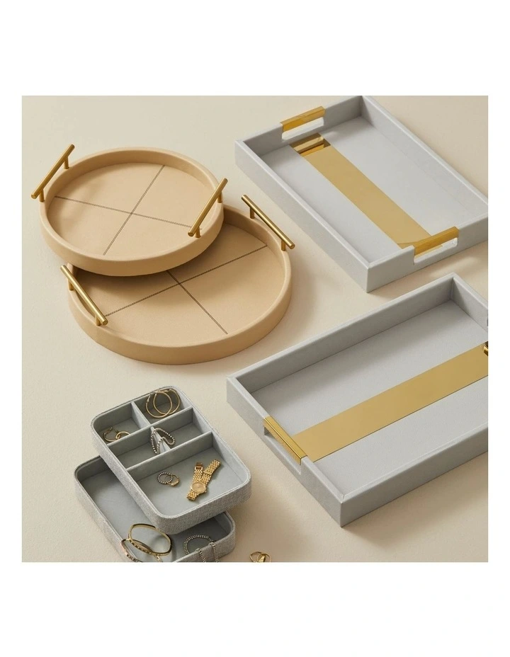 Maya Serving Tray 2 Pack Set in Grey image 2