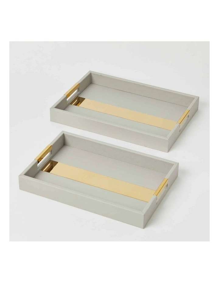 Maya Serving Tray 2 Pack Set in Grey image 3
