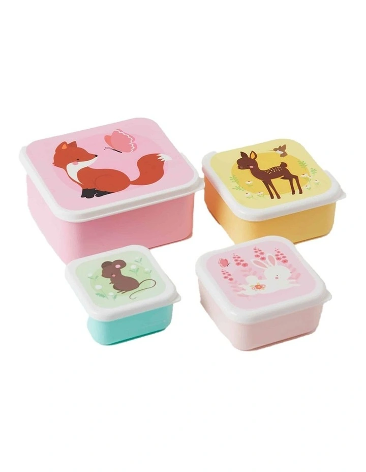 Forest Friends Lunch & Snack Box Set 4 Piece in Multi image 1
