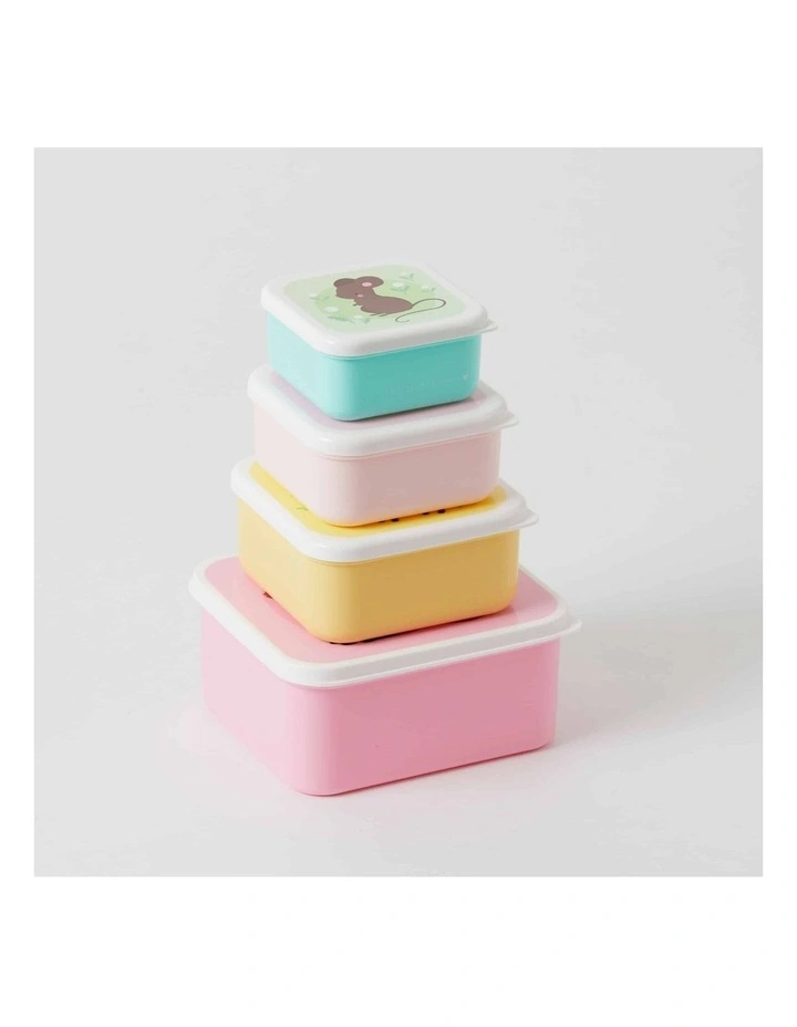 Forest Friends Lunch & Snack Box Set 4 Piece in Multi image 4