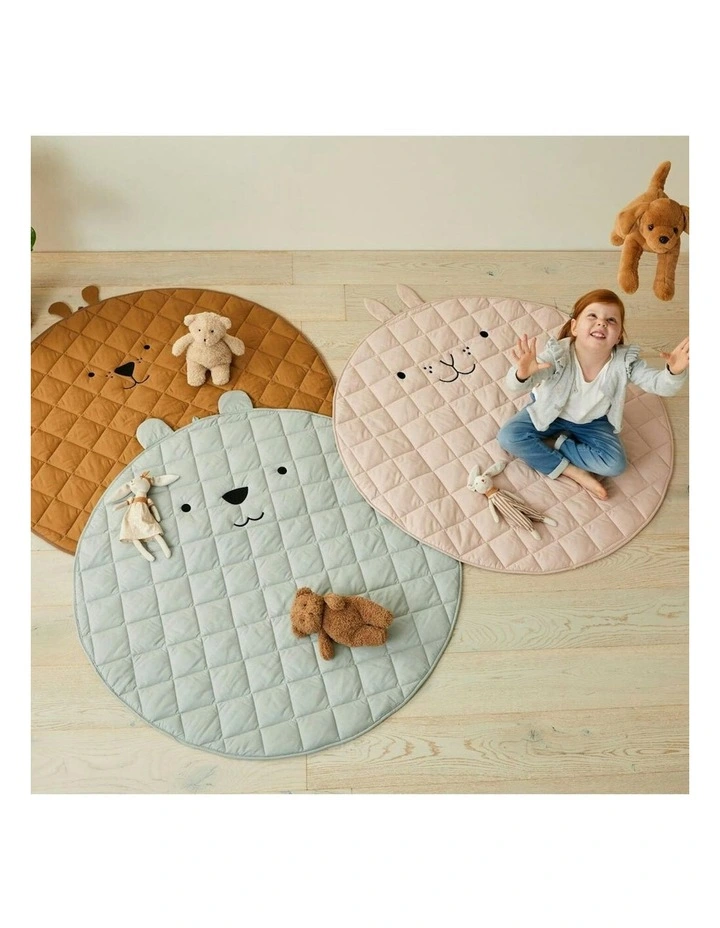Jiggle & Giggle Bunny Quilted Playmat 120cm in Pink image 7