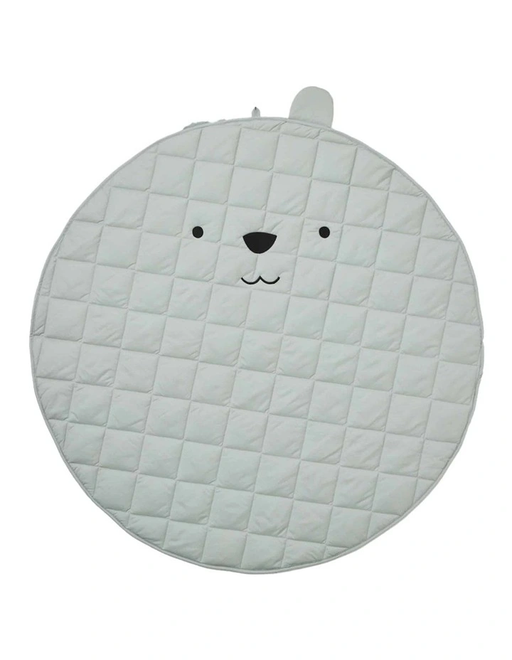 Jiggle & Giggle Bear Quilted Playmat 120cm in Grey image 1