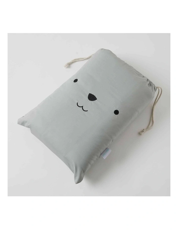 Jiggle & Giggle Bear Quilted Playmat 120cm in Grey image 2