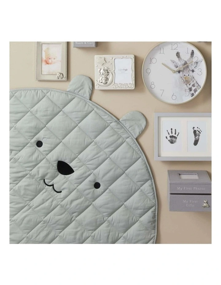 Jiggle & Giggle Bear Quilted Playmat 120cm in Grey image 5