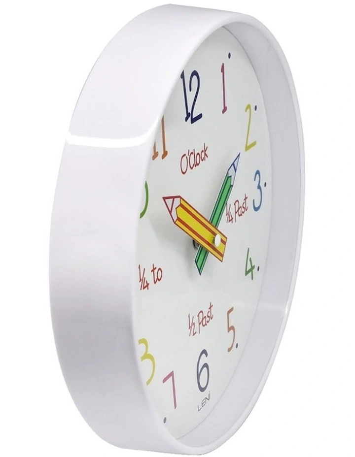 Pencil Dial Hanging Home Wall Clock 25cm in Multi image 4