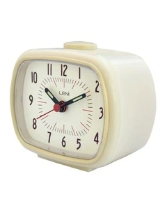 Retro Analogue Standing Alarm Clock 6x11x9cm in Ivory