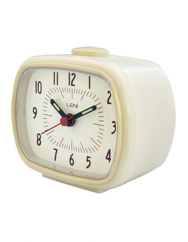 Retro Analogue Standing Alarm Clock 6x11x9cm in Ivory image 4