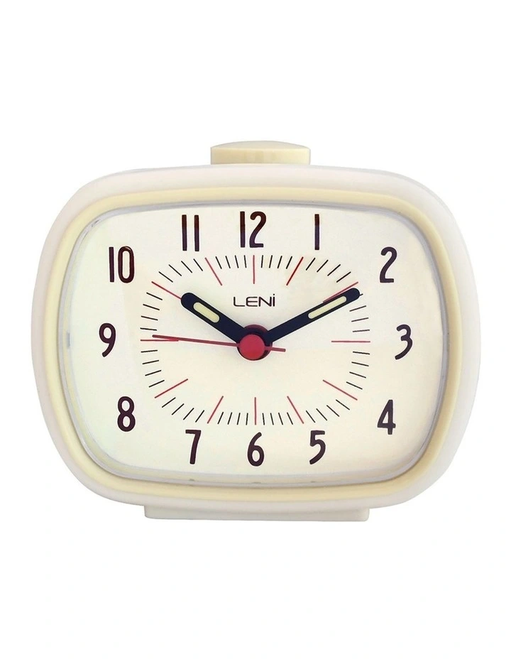 Retro Analogue Standing Alarm Clock 6x11x9cm in Ivory image 6