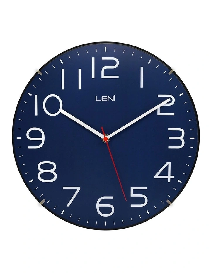 Classic Analogue Round Hanging Wall Clock 30cm in Navy image 6