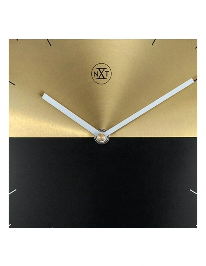Half Analogue Round Hanging Wall Clock 30cm in Black/Gold image 4