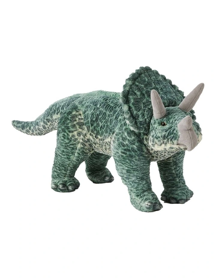 Jiggle & Giggle Large Standing Triceratops Kids/Children Soft Plush Play Toy 3y  in Green image 1