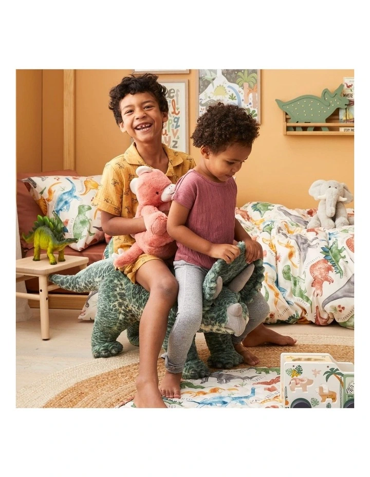 Jiggle & Giggle Large Standing Triceratops Kids/Children Soft Plush Play Toy 3y  in Green image 2