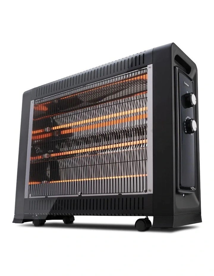 Goldair 63cm 2400W Radiant Heater with Fan/Adjustable Thermostat Home Heating in Black image 1