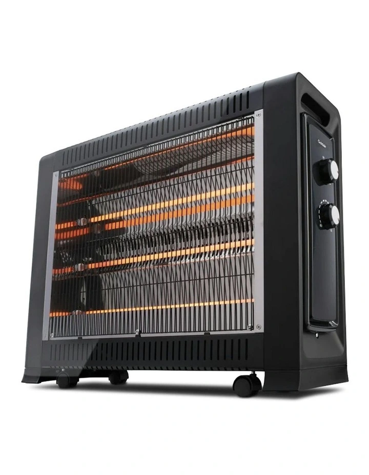 Goldair 63cm 2400W Radiant Heater with Fan/Adjustable Thermostat Home Heating in Black image 2