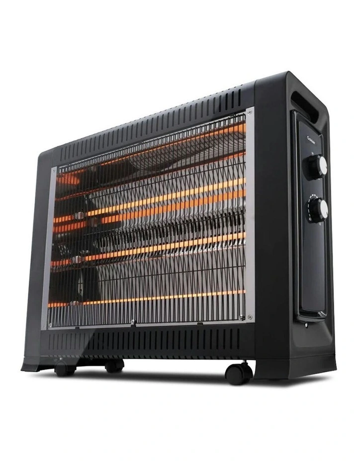 Goldair 63cm 2400W Radiant Heater with Fan/Adjustable Thermostat Home Heating in Black image 7