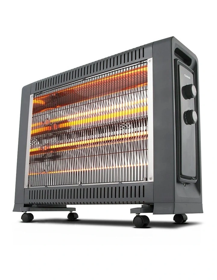 Radiant Heater with Fan/Thermostat Home Heating 65.5cm 2400W in Charcoal image 3