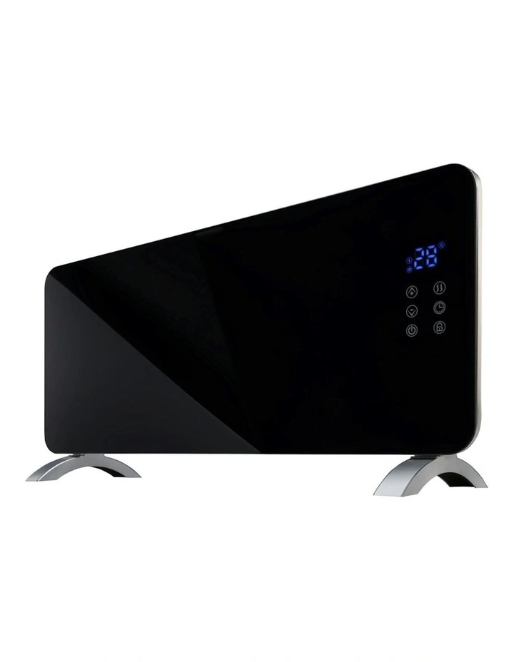 Goldair 76cm 1500W Platinum Smart Glass Convector Panel Heater with Wifi in Black image 2