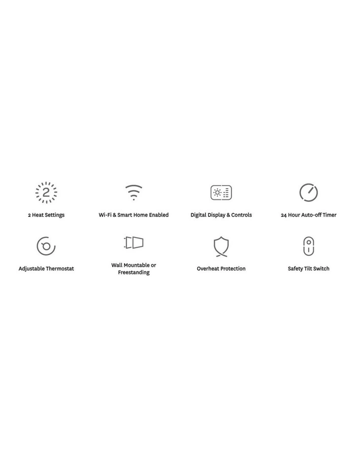 Goldair 92cm 2000W Platinum Smart Glass Convector Panel Heater with Wifi in Black image 4