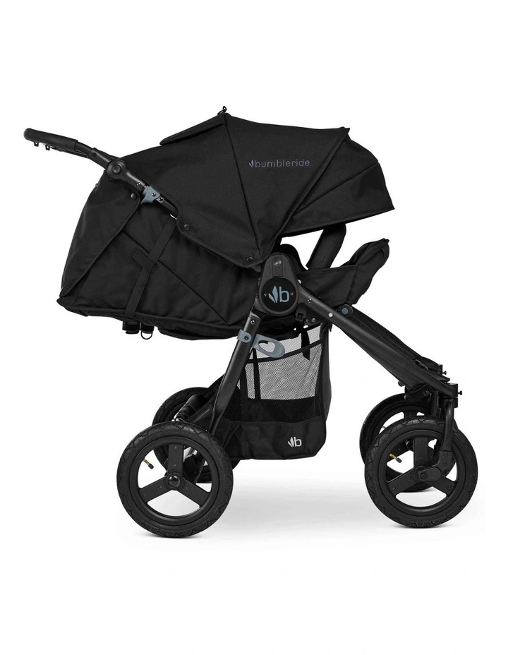 Indie Twin Baby/Infant Wheel Stroller Pram in Black image 2