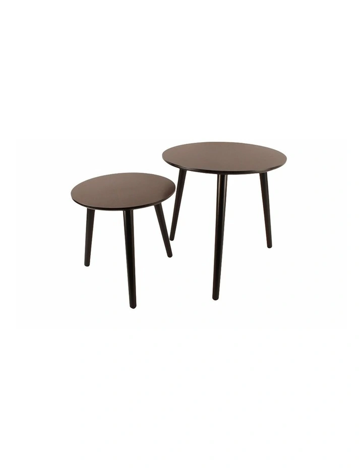 Noah Round Table 2 Piece 40/50cm in Dark Brown image 2