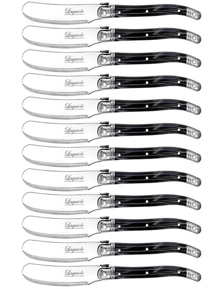 Stainless Steel Pate Knife 12 Pack 11.5cm in Marble Black image 1