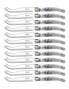 Stainless Steel Cheese Knife Cutlery 12 Pack 23.5cm in Marble White