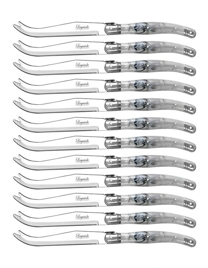 Stainless Steel Cheese Knife Cutlery 12 Pack 23.5cm in Marble White image 1