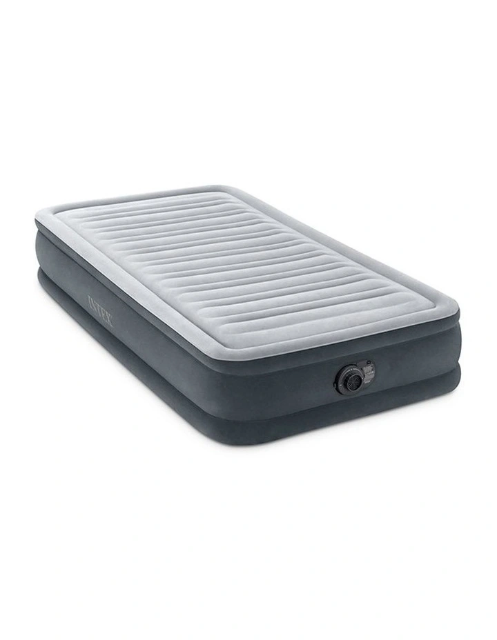 Dura-Beam Comfort Plush Inflatable Twin Airbed Mattress with Built-In Pump in Grey image 1