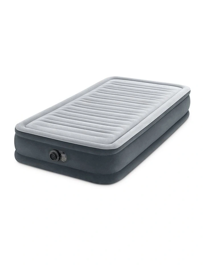 Dura-Beam Comfort Plush Inflatable Twin Airbed Mattress with Built-In Pump in Grey image 3