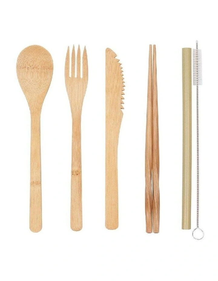 Eco Basics Reusable Cutlery Set in Natural image 2