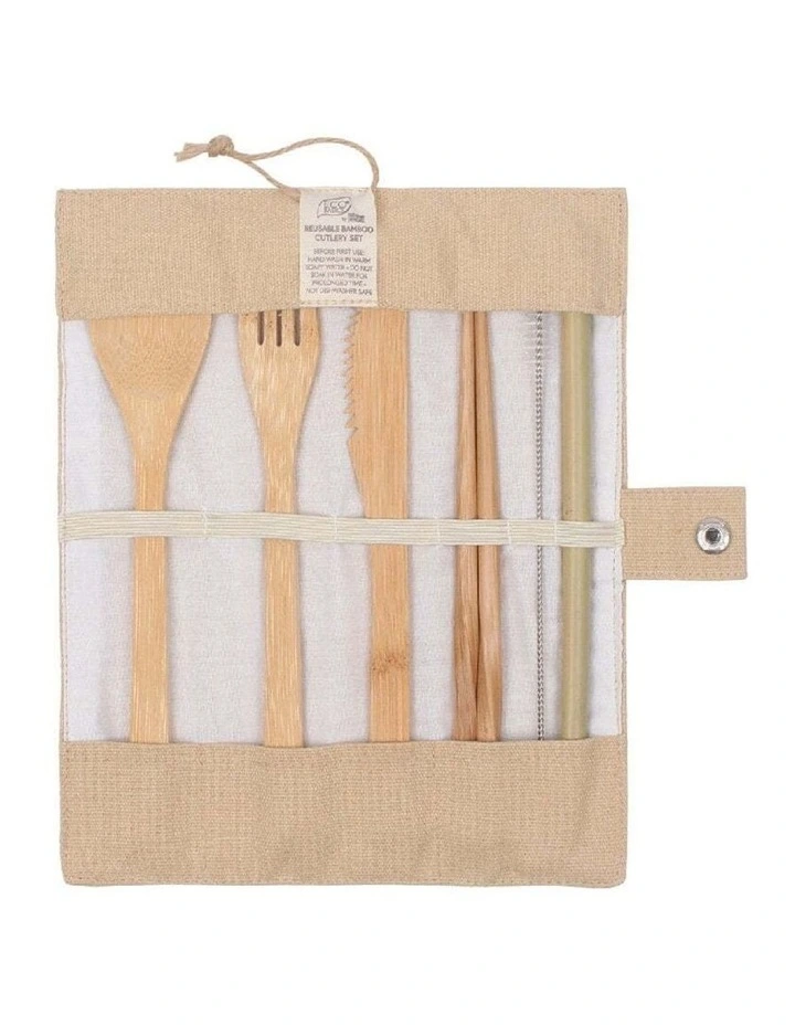 Eco Basics Reusable Cutlery Set in Natural image 3
