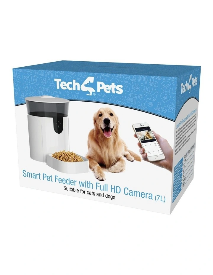 Smart Pet Dog/Cat Automatic Food Feeder w/ Camera/App Control 7L in White image 3
