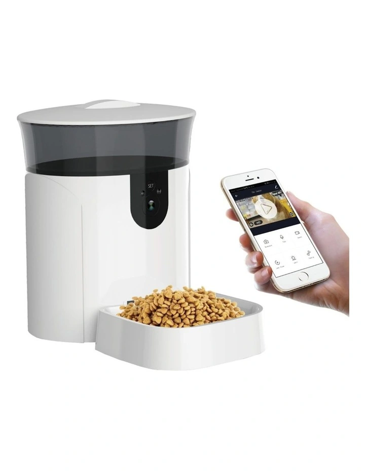 Smart Pet Dog/Cat Automatic Food Feeder w/ Camera/App Control 7L in White image 5