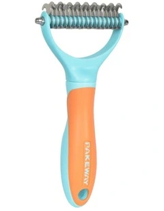 T10 Dual Head Demitting Undercoat Pet Grooming Comb in Orange