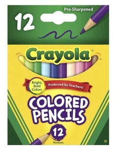 Half Size Coloured Pencils 12Pack 3.3mm in Multi