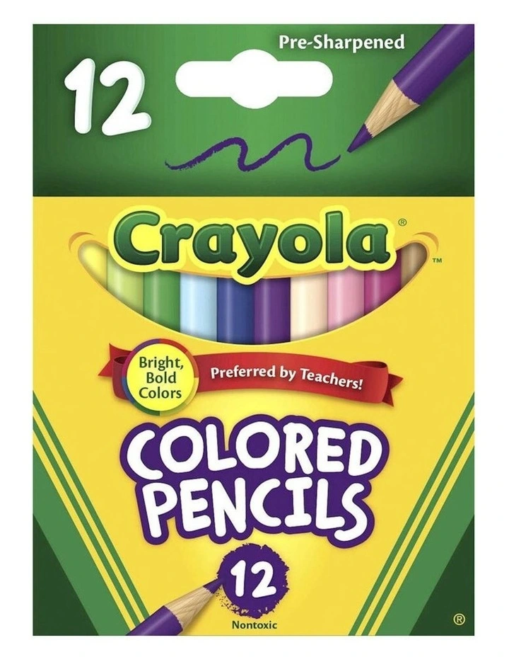 Half Size Coloured Pencils 12Pack 3.3mm in Multi image 2