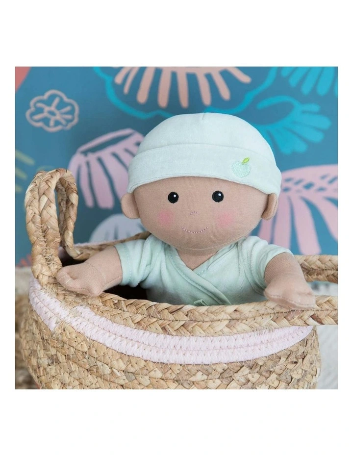 Organic Cotton Doll Mint Infant/Toddler Cuddle Toy 0m+ 31cm in Multi image 6