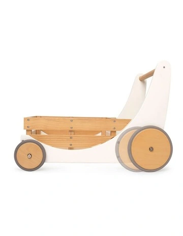 Wooden Cargo Walker White Toddler Walking Play Toy 12m+ 62cm in Multi