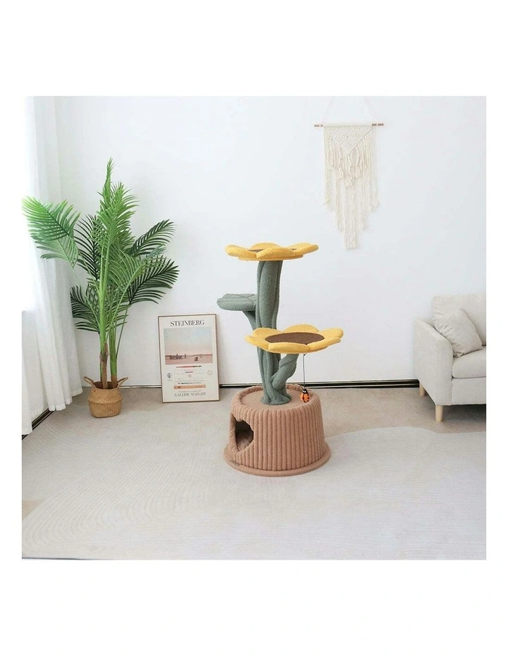 Cmisstree Sunflower in a Pot House Pet Cat Tree Scratcher Post w/ Hanging Toy image 4
