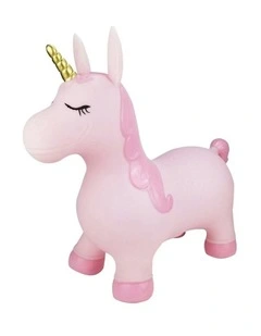 Kaper Kidz Bouncy Rider Pink Pearl The Unicorn Ride On Bouncer Toy Kids 12m 
