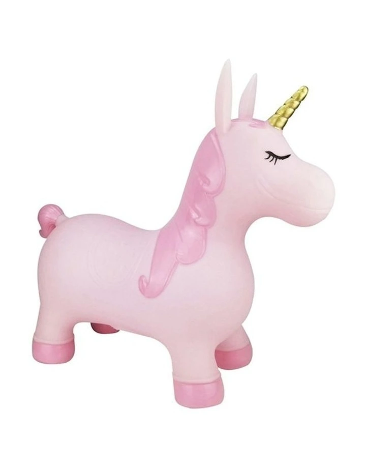 Kaper Kidz Bouncy Rider Pink Pearl The Unicorn Ride On Bouncer Toy Kids 12m  image 3
